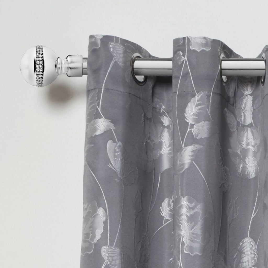 Chrome Bling Diamond Extendable Curtain Pole