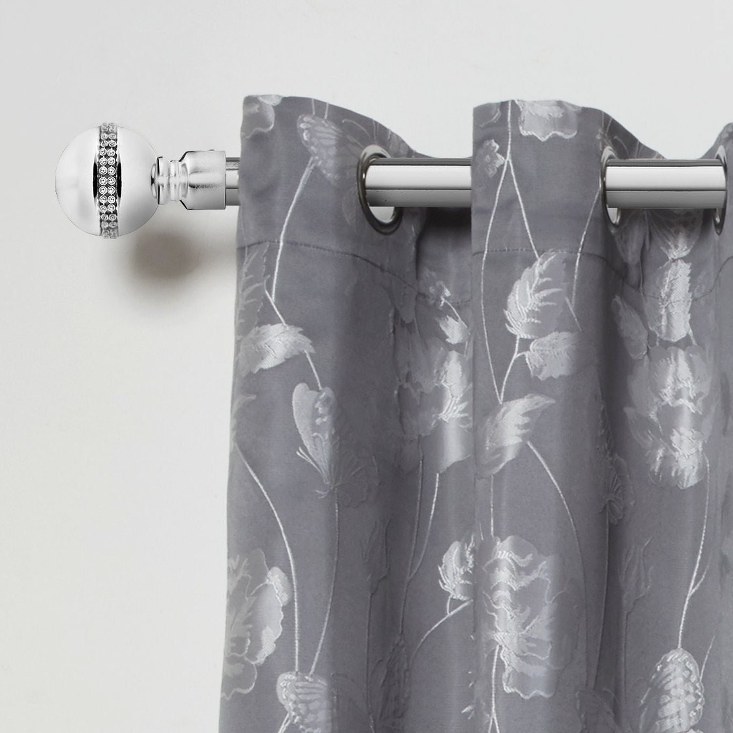 Chrome Bling Diamond Extendable Curtain Pole