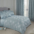 Blossom Duck Egg Embellished Jacquard Duvet Set