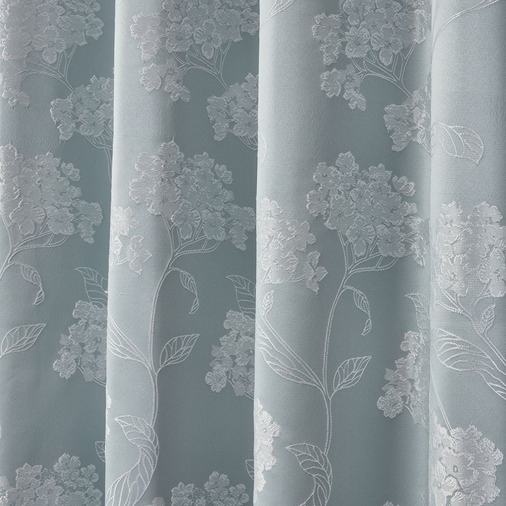 Blossom Duck Egg Lined Eyelet Jacquard Curtains