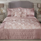Butterfly Meadow Blush Pink Embellished Jacquard Quilted Bedspread Set