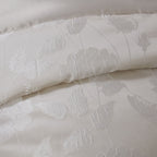 Butterfly Meadow Cream Embellished Jacquard Quilted Bedspread Set