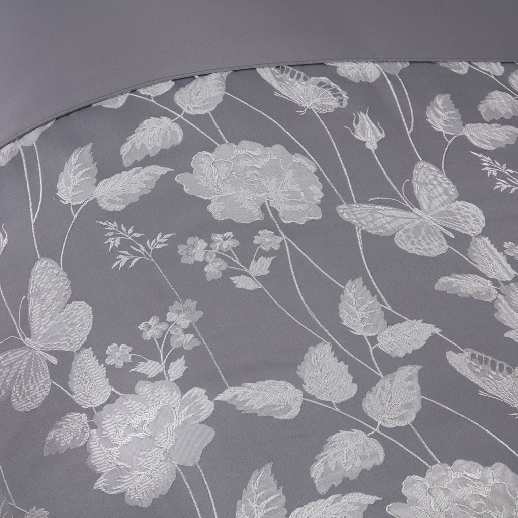 Butterfly Meadow Silver Embellished Jacquard Duvet Set