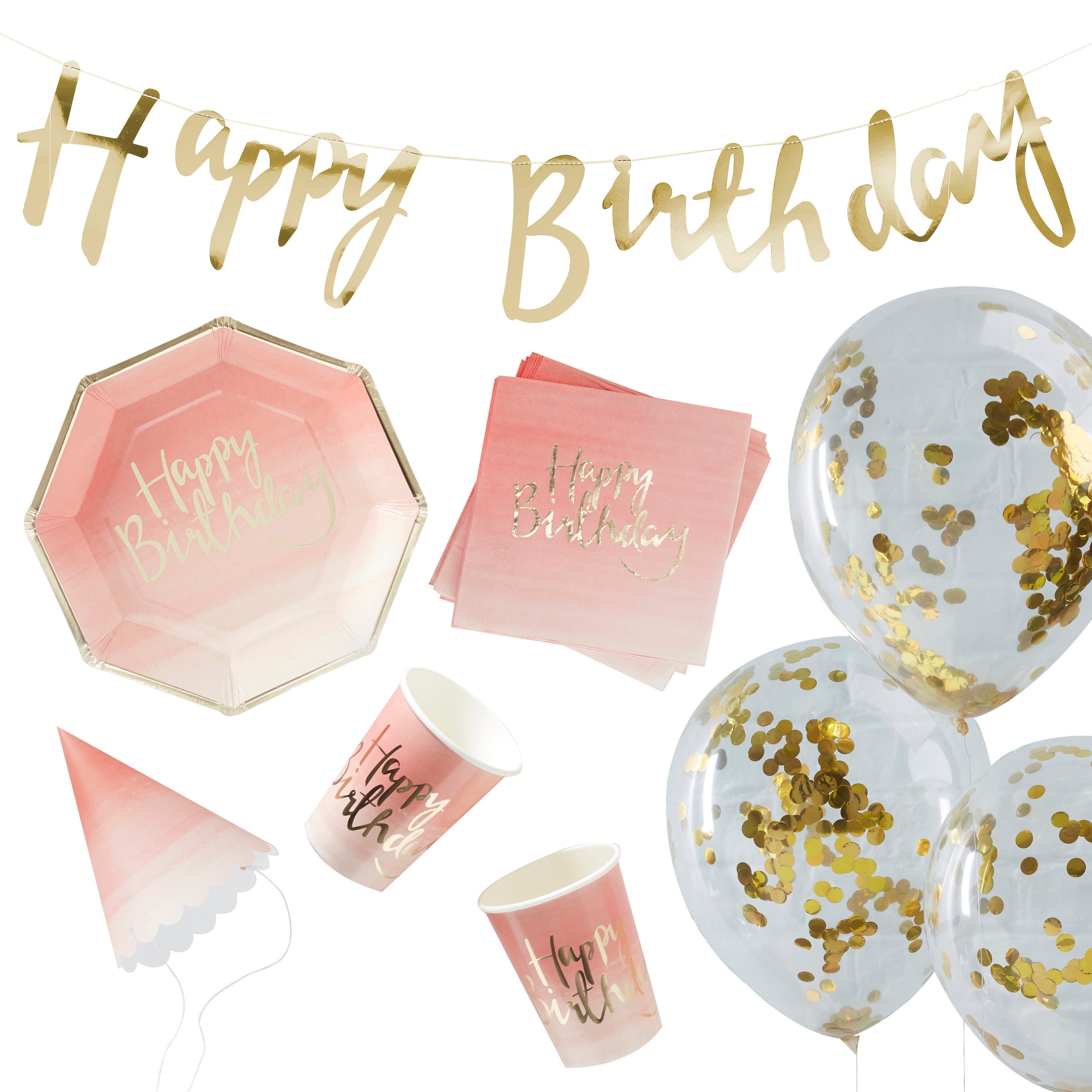 Pink and Gold Ombre Party In A Box