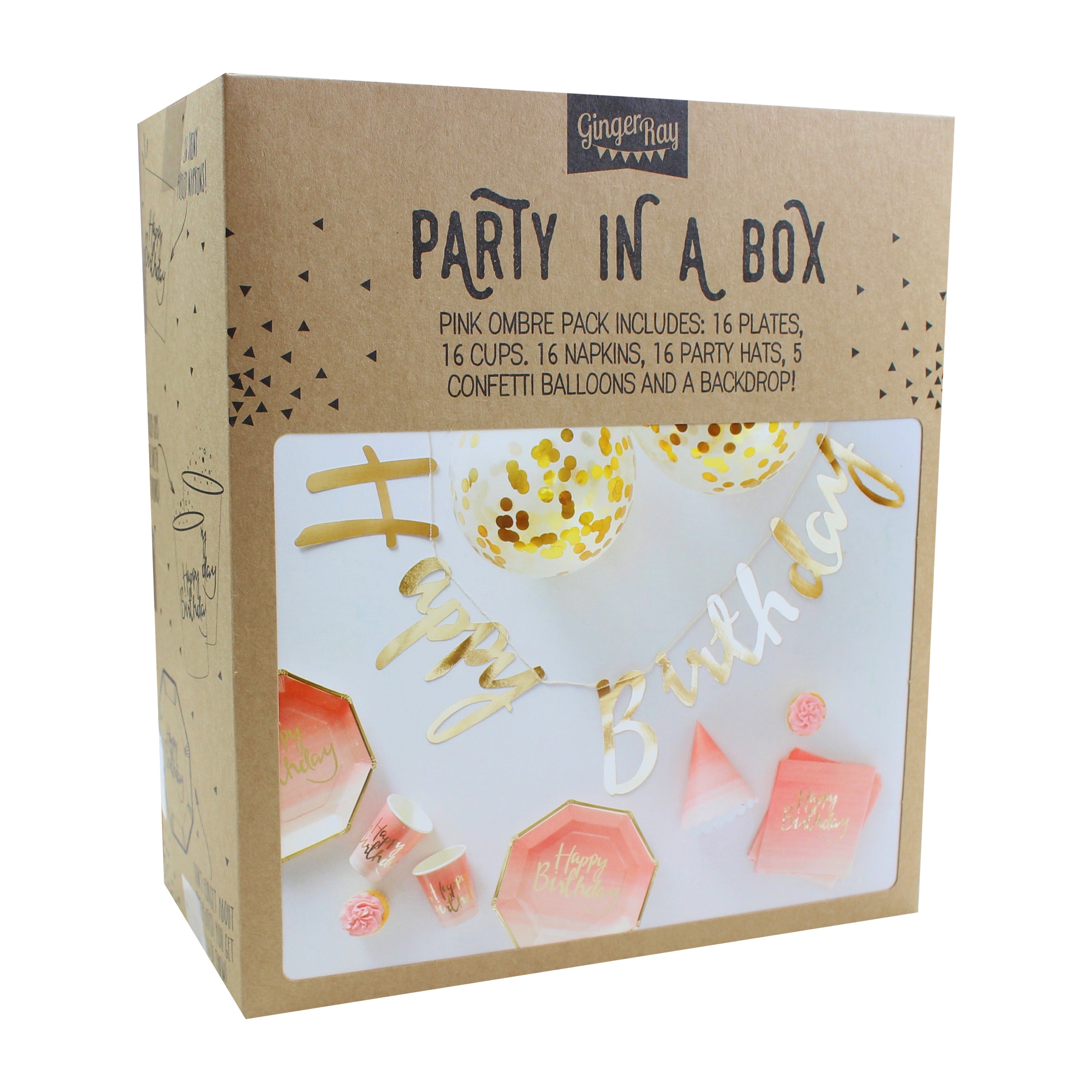 Pink and Gold Ombre Party In A Box- 5 Inner Pack