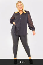 Leather Look Snake Leggings