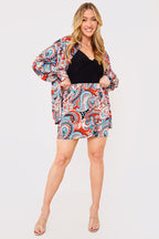 Paisley Print Mini Skirt