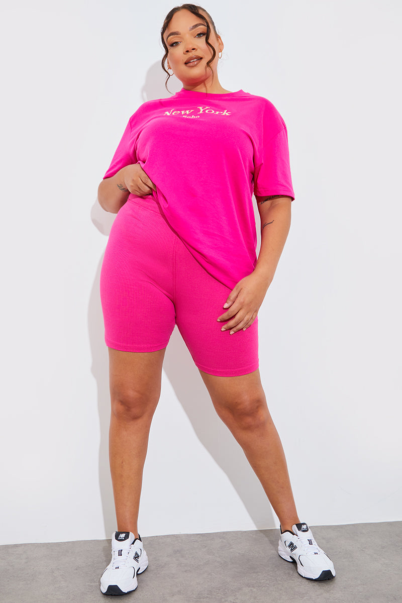 Ribbed High Waisted Cycling Shorts