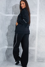 Contrast Piping Wide Leg Joggers
