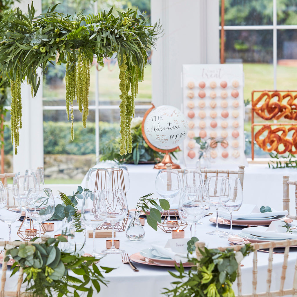 White Ribbon Hanging Wedding Backdrop
