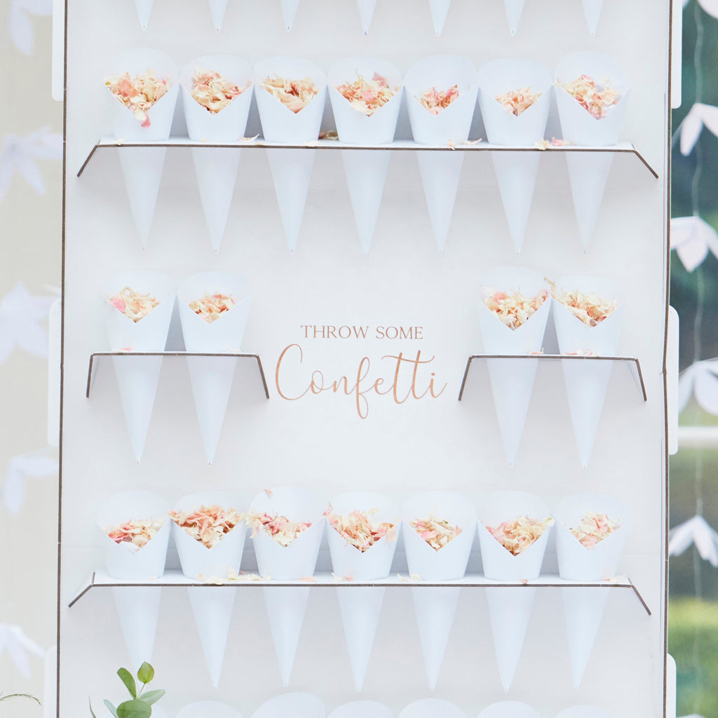 Wedding Confetti Cone Holder Stand & Cones