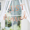 Rose Gold Scripted Just Married Banner- 5 Inner Pack