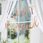 Rose Gold Scripted Just Married Banner- 5 Inner Pack