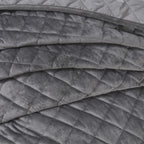Regent Silver Quilted Soft Touch Velvet Bedspread Set