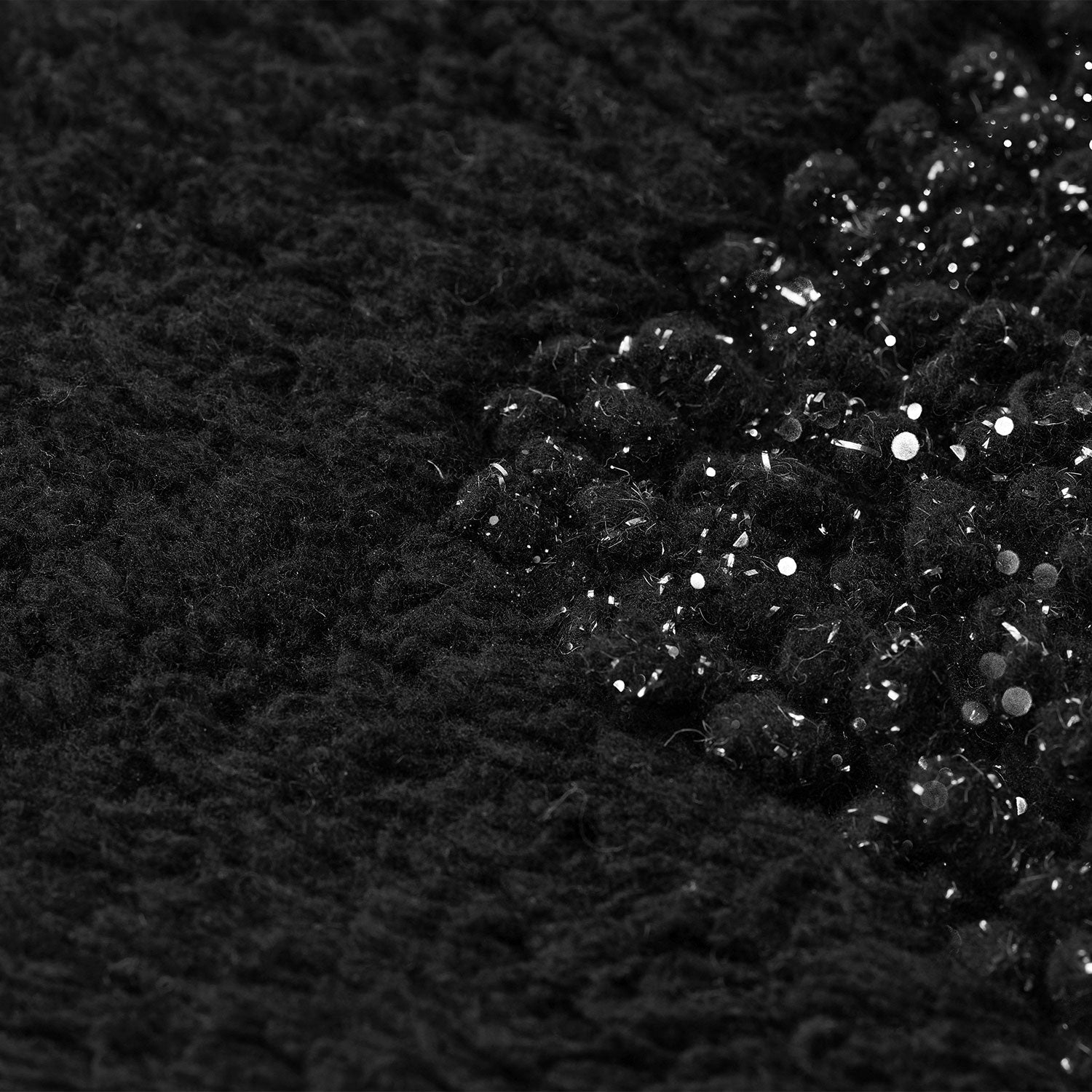 Diamante Black Sparkle 2 Piece Bath and Pedestal Mat Set