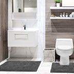 Diamante Charcoal Sparkle 2 Piece Bath and Pedestal Mat Set