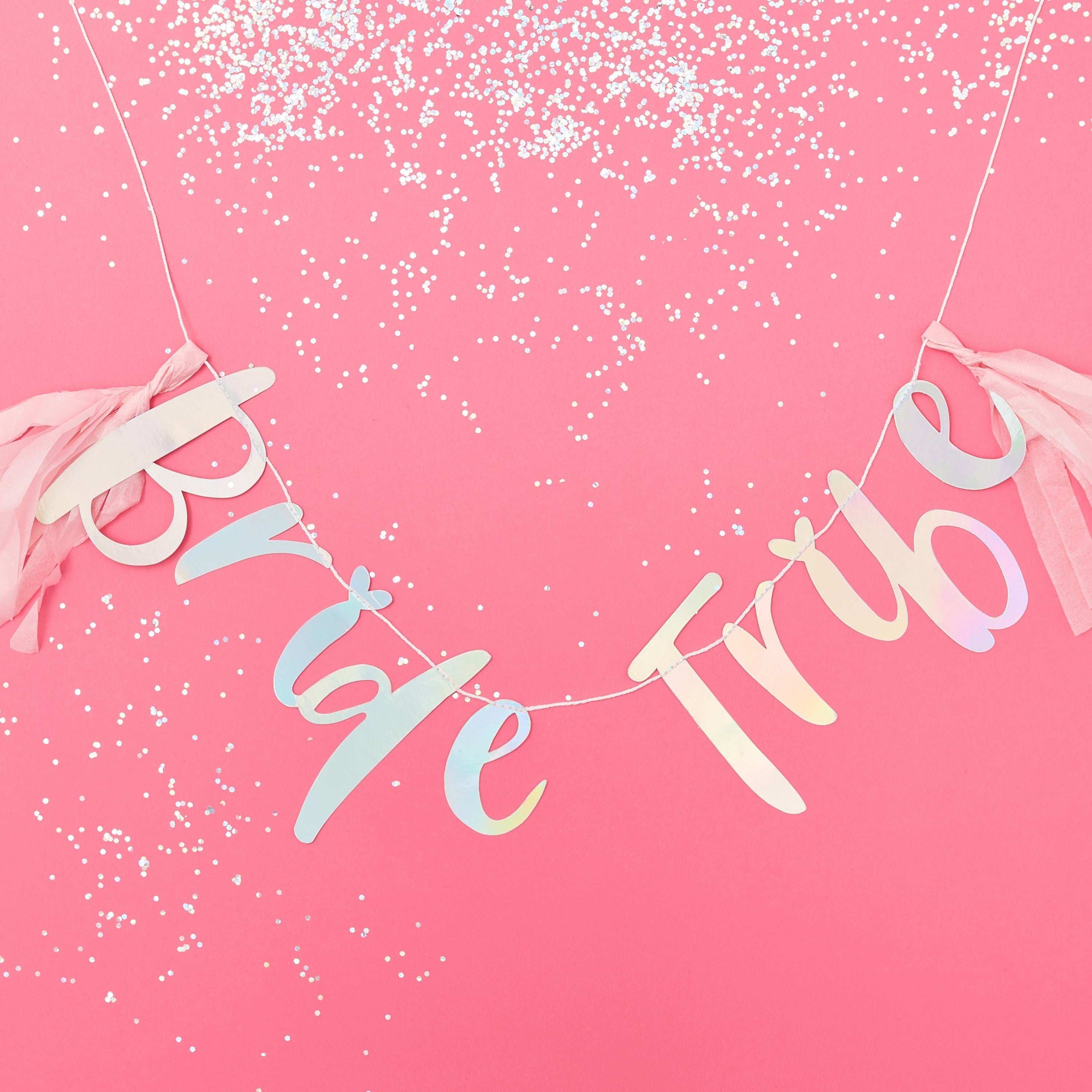 Iridescent Bride Tribe Hen Party Banner- 5 Inner Pack