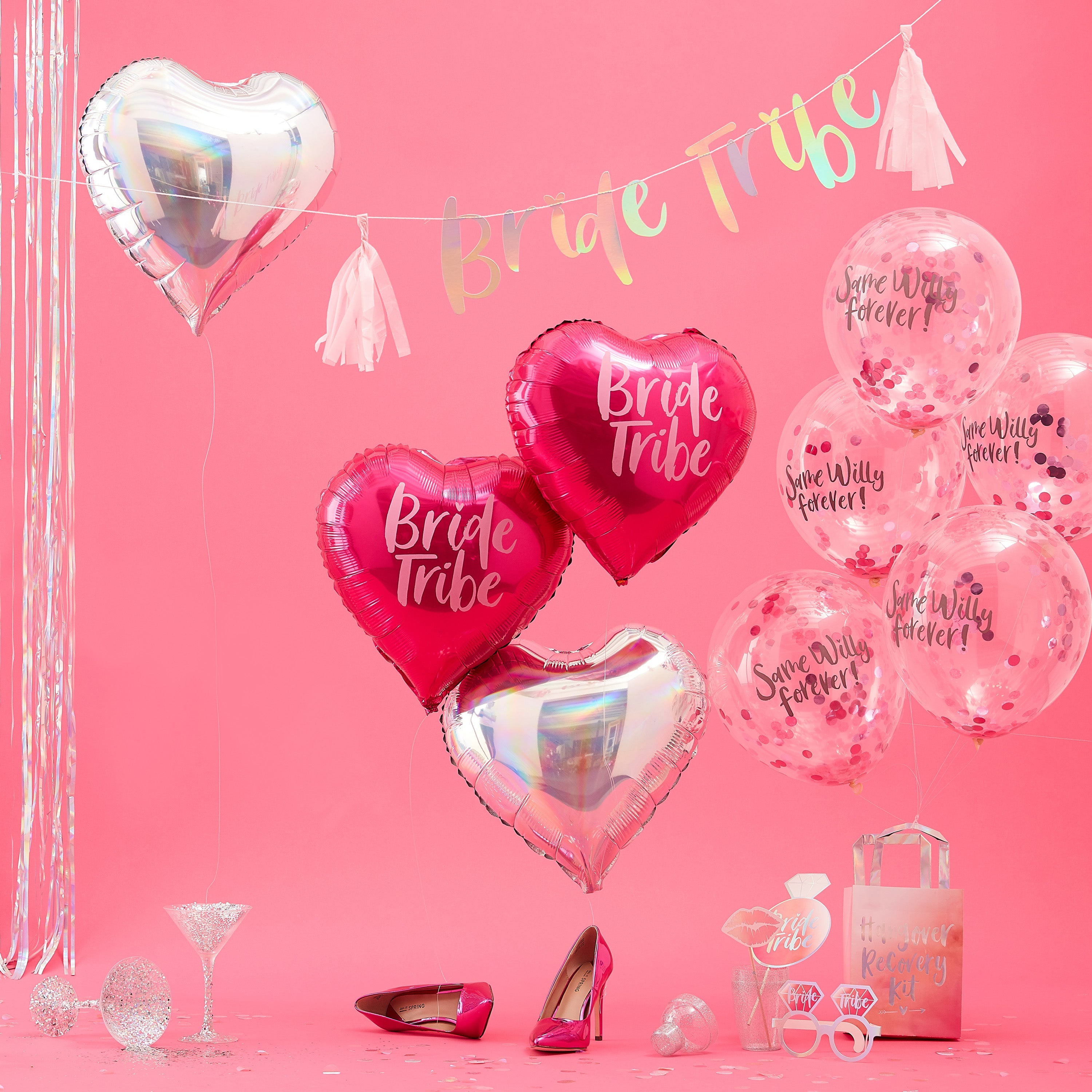 Hot Pink Team Bride Hen Party Balloons
