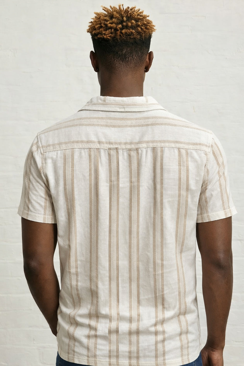 Men's Off White Stripe Woven Shirt