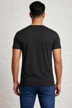 Men's Black Woven Pocket T-Shirt