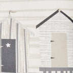 Beach Huts Natural Outdoor Cushion (43cm x 43cm)