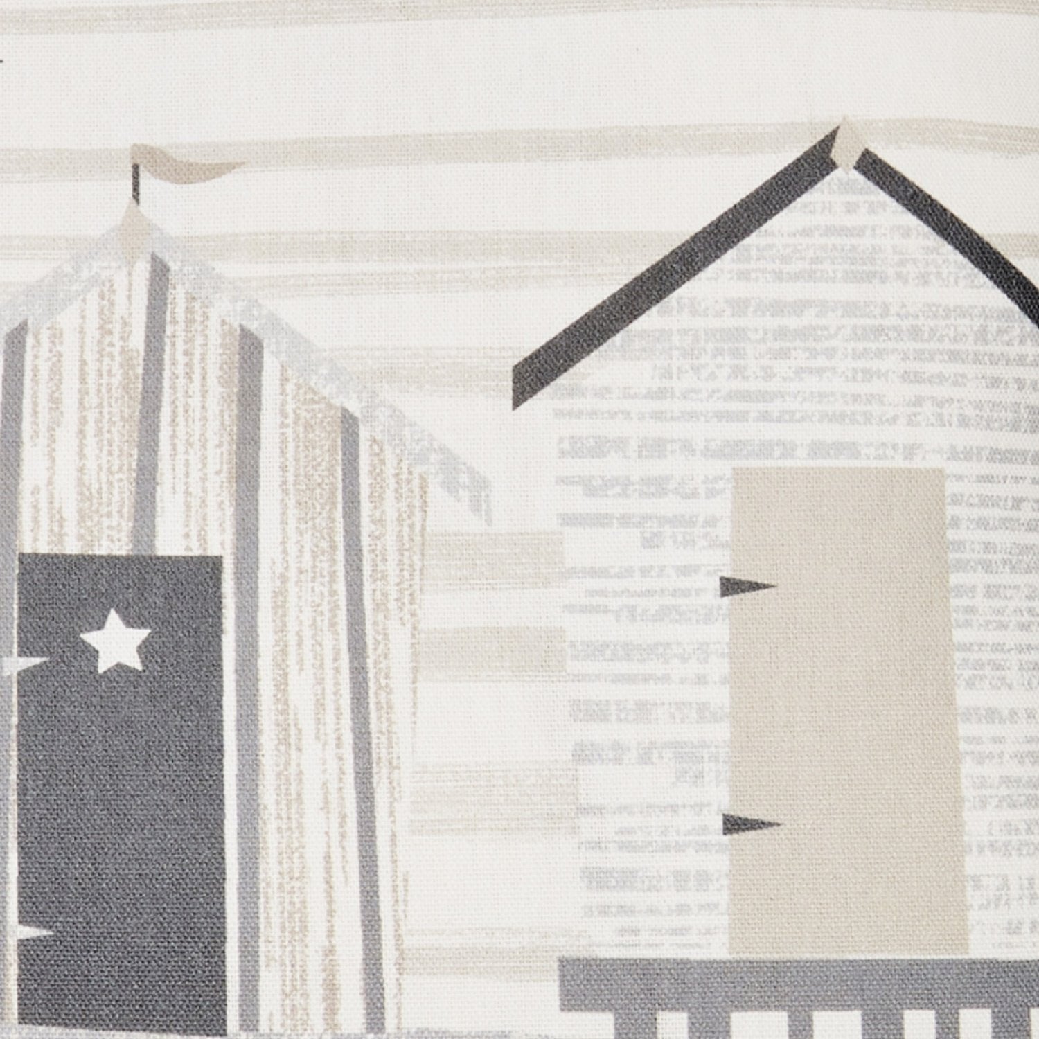 Beach Huts Natural Outdoor Cushion (43cm x 43cm)