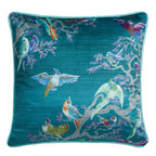 Laurence Llewelyn-Bowen Birdity Absurdity Blue Velvet Cushion (43cm x 43cm)