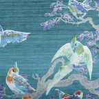 Laurence Llewelyn-Bowen Birdity Absurdity Blue Velvet Cushion (43cm x 43cm)
