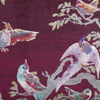 Laurence Llewelyn-Bowen Birdity Absurdity Pink Velvet Cushion (43cm x 43cm)