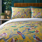 Laurence Llewelyn-Bowen Birdity Absurdity Yellow 200 Thread Count 100% Cotton Duvet Set