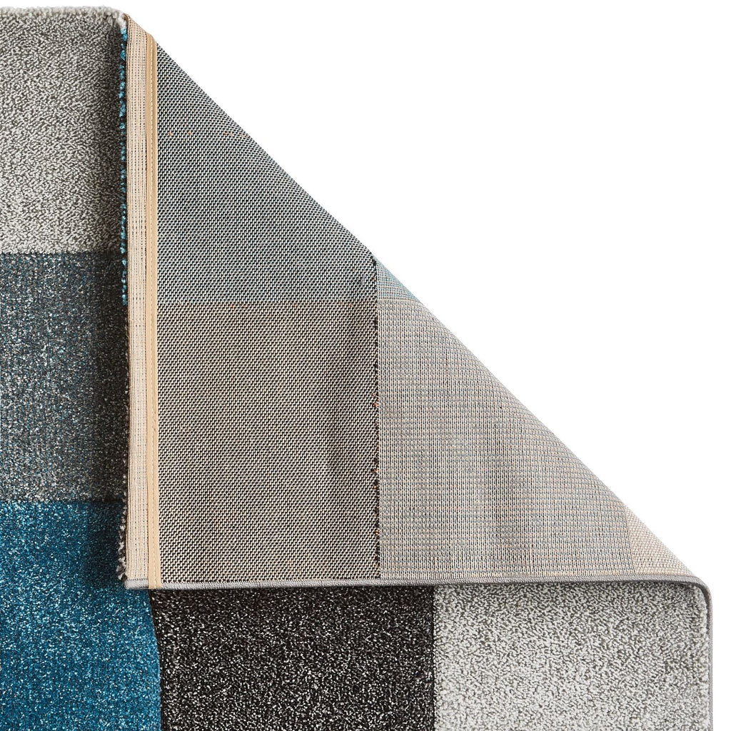 Brooklyn 646 Blue and Grey Modern Geometric Rug