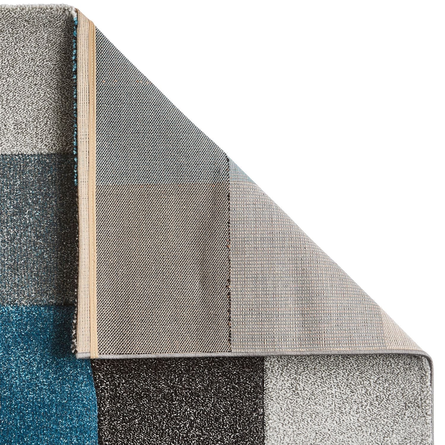 Brooklyn 646 Blue and Grey Modern Geometric Rug
