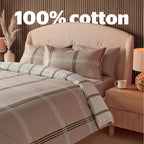 Silentnight Natural Check Brushed Cotton Duvet Set