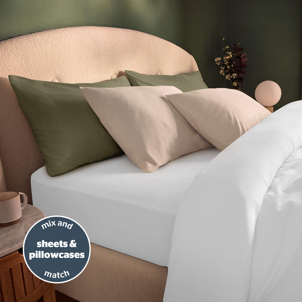 Silentnight White Brushed Cotton Duvet Set