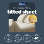 Silentnight Almond Brushed Cotton Fitted Sheet