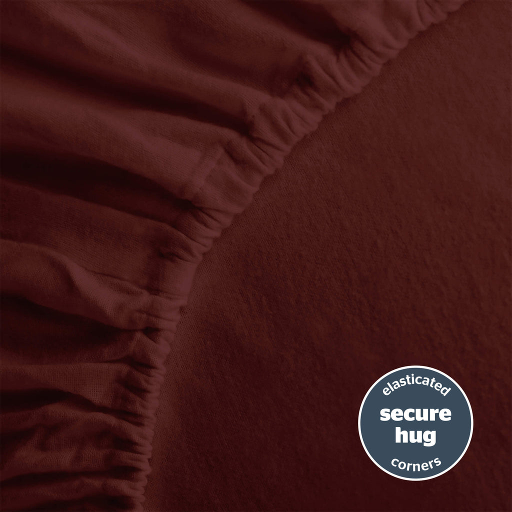Silentnight Burgundy Brushed Cotton Fitted Sheet