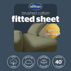 Silentnight Olive Green Brushed Cotton Fitted Sheet