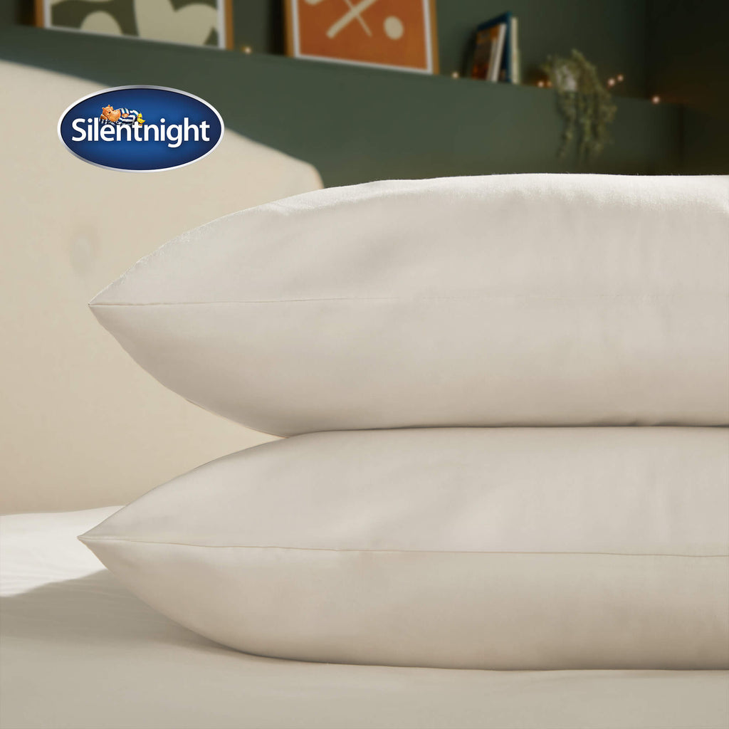 Silentnight Brushed Almond Cotton Pillowcase Pair