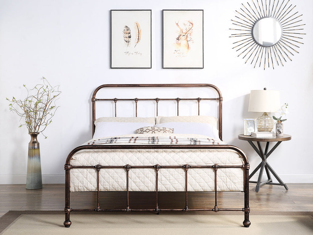 Burford Brushed Copper Victorian Metal Bed