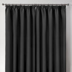 Cali Black Thermal Blackout Pencil Pleat Curtains