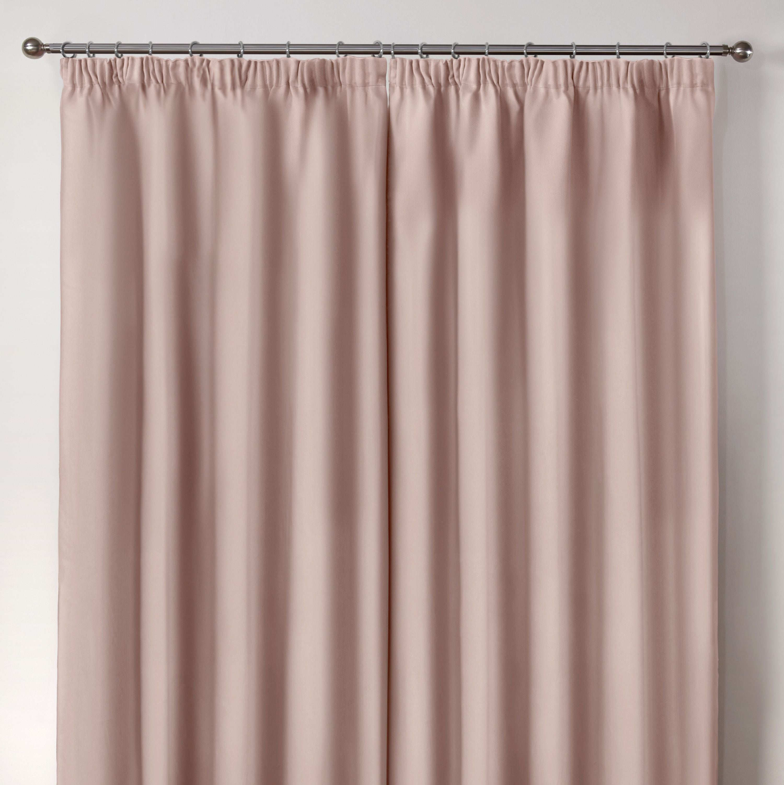 Cali Blush Pink Thermal Blackout Pencil Pleat Curtains