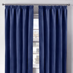 Cali Navy Blue Thermal Blackout Pencil Pleat Curtains