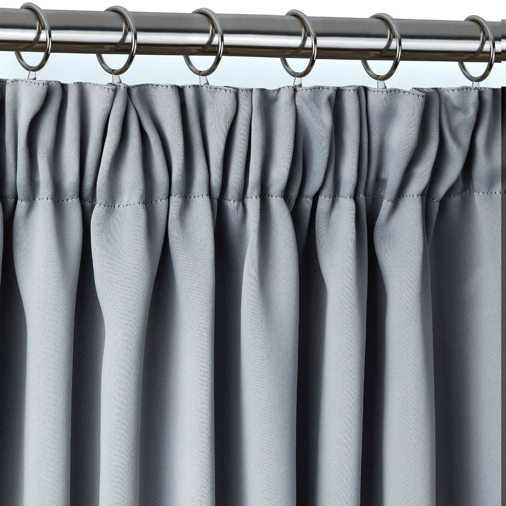 Cali Silver Thermal Blackout Pencil Pleat Door Curtain