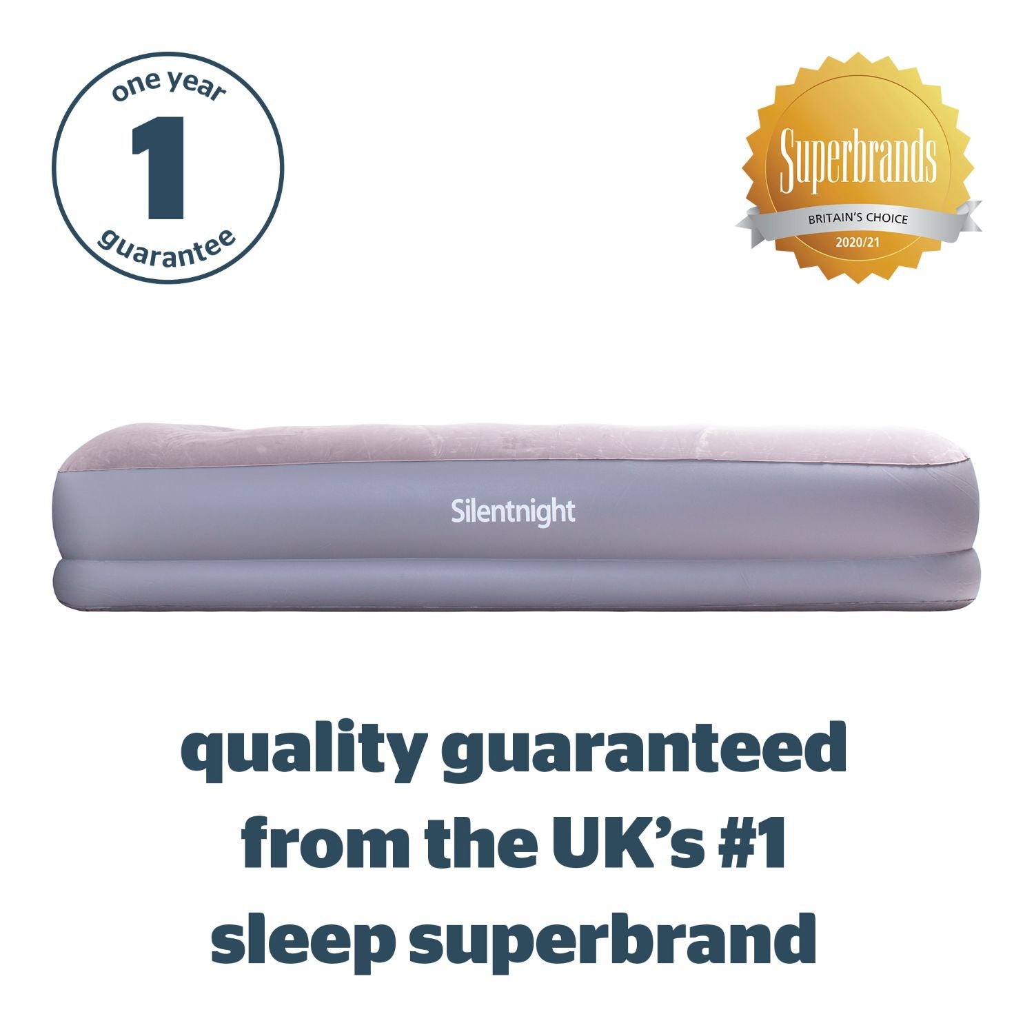 Silentnight Camping Collection Grey Flock Airbed with Built In Electric Pump