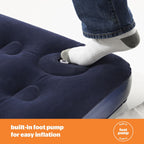 Silentnight Camping Collection Blue Flock Airbed with Built In Foot Pump