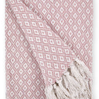 Casablanca Blush Pink Scandi Woven Recycled Cotton Throw