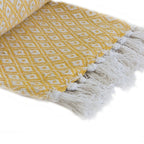 Casablanca Ochre Scandi Woven Recycled Cotton Throw
