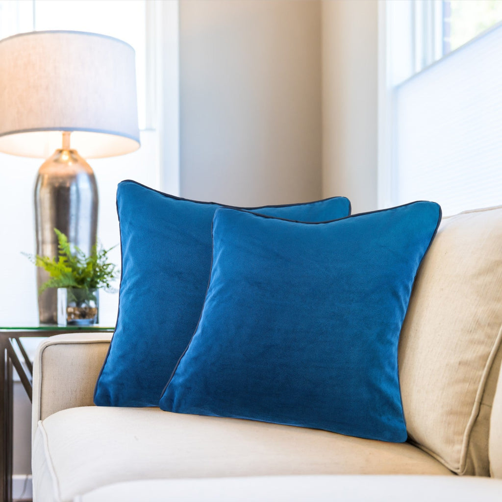 Chelsea Navy Blue Velvet Cushion Cover Pair (43cm x 43cm)
