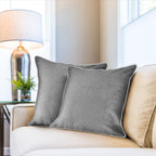 Chelsea Silver Velvet Cushion Cover Pair (43cm x 43cm)