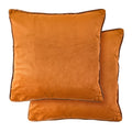 Chelsea Orange Velvet Cushion Cover Pair (43cm x 43cm)
